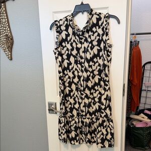 SHEIN Black and White Sleeveless Midi Dress